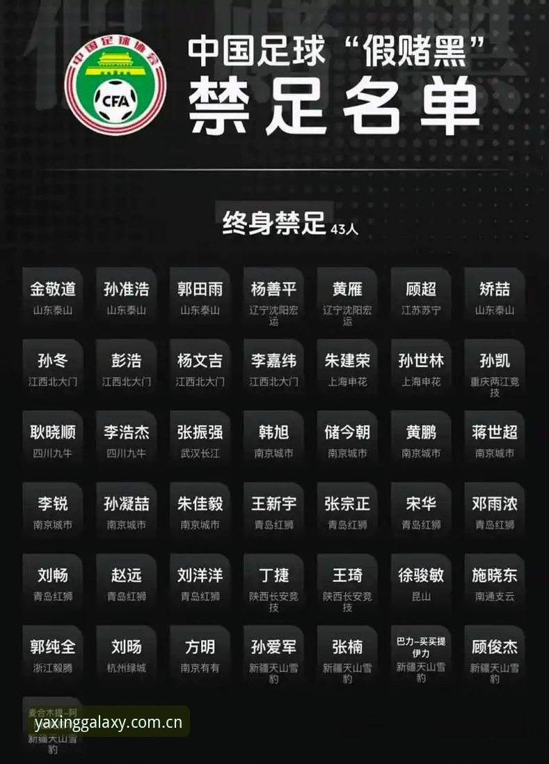 终身禁赛vs五年禁赛：中国足协第三批禁足名单的全面对比与深度分析